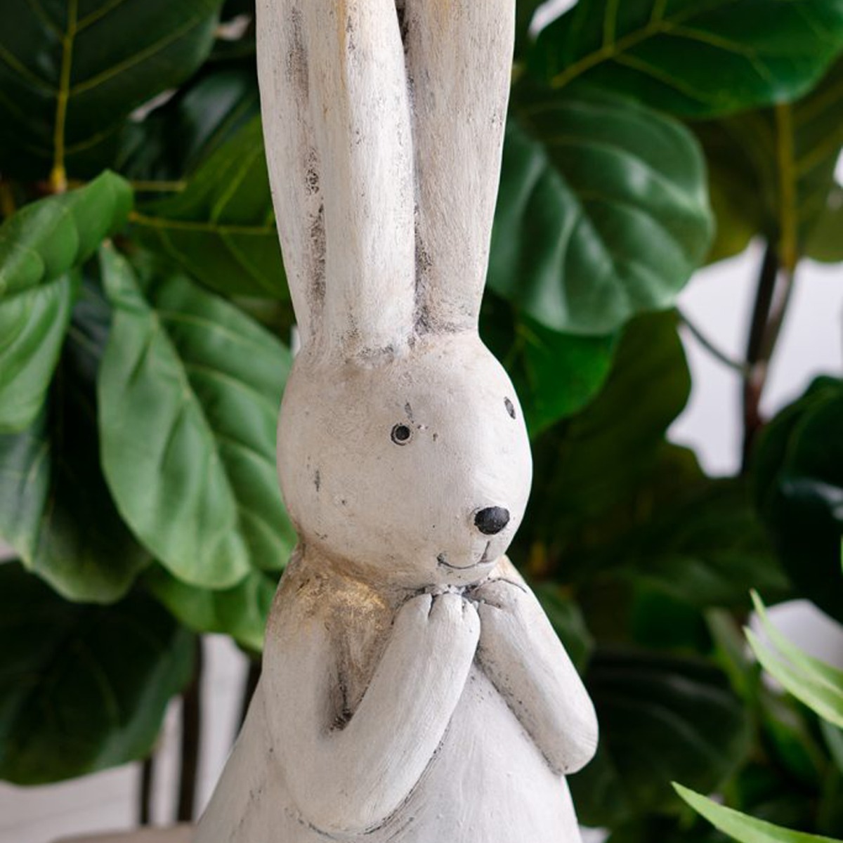 Artekko Animal Διακοσμητικός Λαγός από Μαγνήσιο σε Λευκή Πατίνα (18.5x18x50)cm