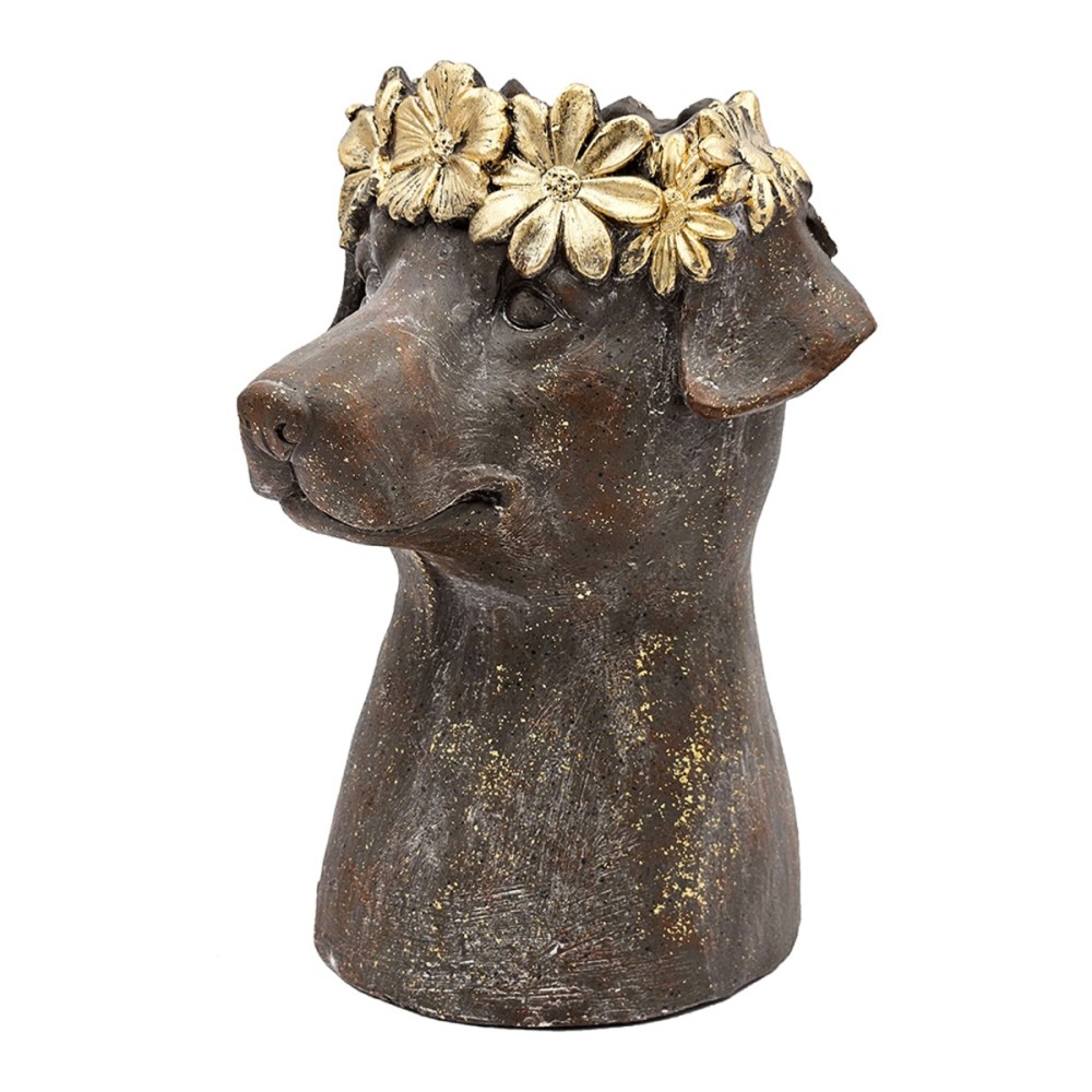 Artekko Animal Καφέ Κασπό με Κεφάλι Σκύλου από Μαγνήσιο (23.5x23.5x33)cm