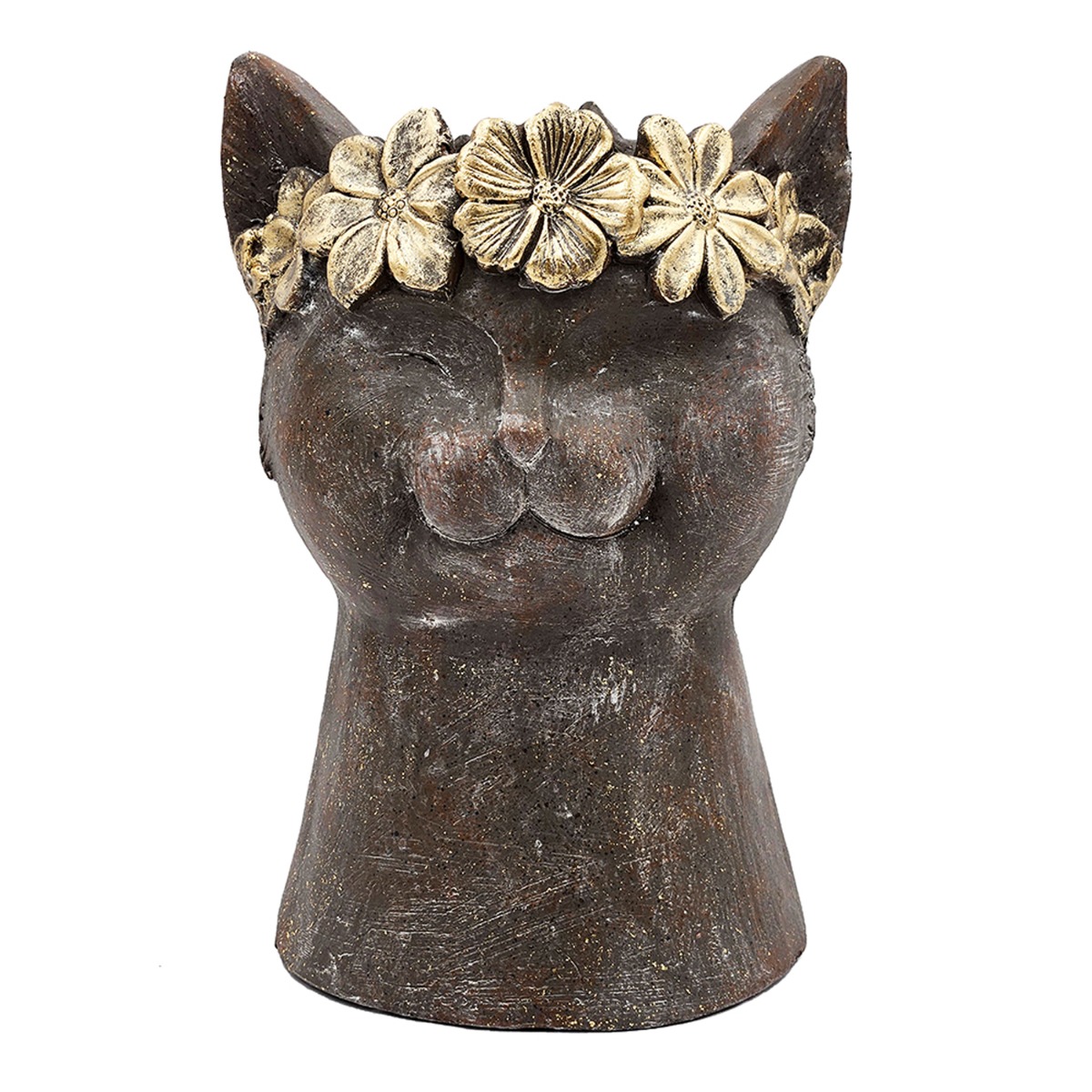 Artekko Animal Καφέ Κασπό με Κεφάλι Γάτας από Μαγνήσιο (21.5x19.5x31.5)cm