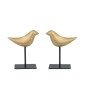 Artekko Animal Χρυσά Διακοσμητικά Επιτραπέζια Πουλιά Ρητίνης (16x6x20)cm 2pcs