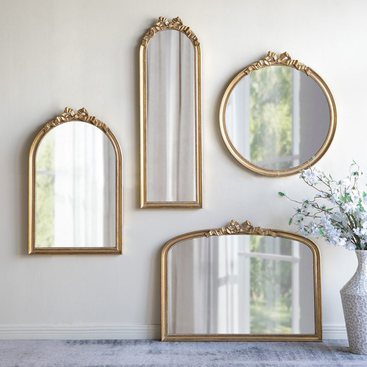 Artekko Dia Χρυσός Στρογγυλός MDF Καθρέπτης Τοίχου (76.3x4x81.5)cm