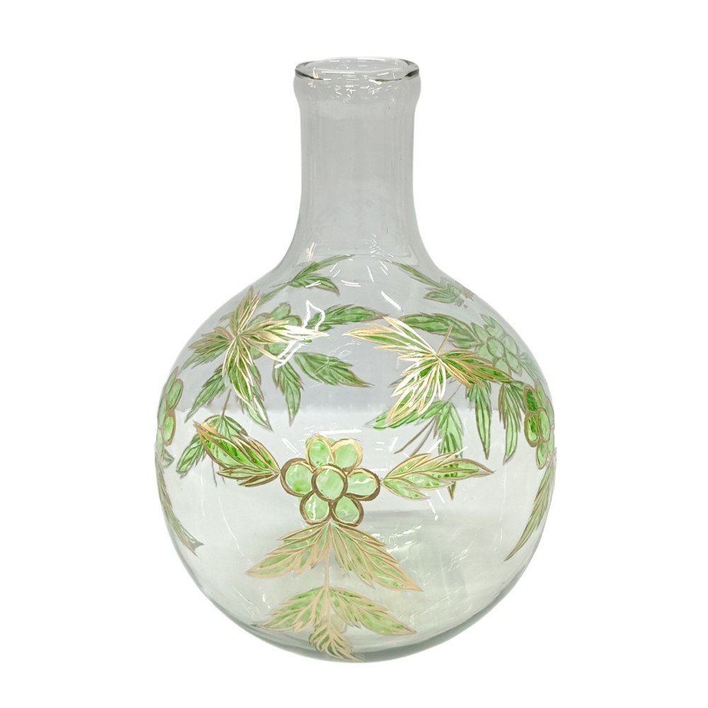 Artekko Aphelios Διάφανο Γυάλινο Βάζο Διακοσμημένο με Πράσινα Λουλούδια (20x20x28)cm Artekko Aphelios Διάφανο Γυάλινο Βάζο Διακοσμημένο με Πράσινα Λουλούδια (20x20x28)cm