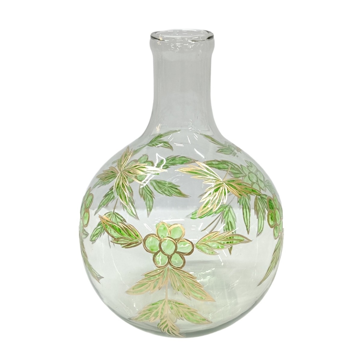 Artekko Aphelios Διάφανο Γυάλινο Βάζο Διακοσμημένο με Πράσινα Λουλούδια (20x20x28)cm Artekko Aphelios Διάφανο Γυάλινο Βάζο Διακοσμημένο με Πράσινα Λουλούδια (20x20x28)cm