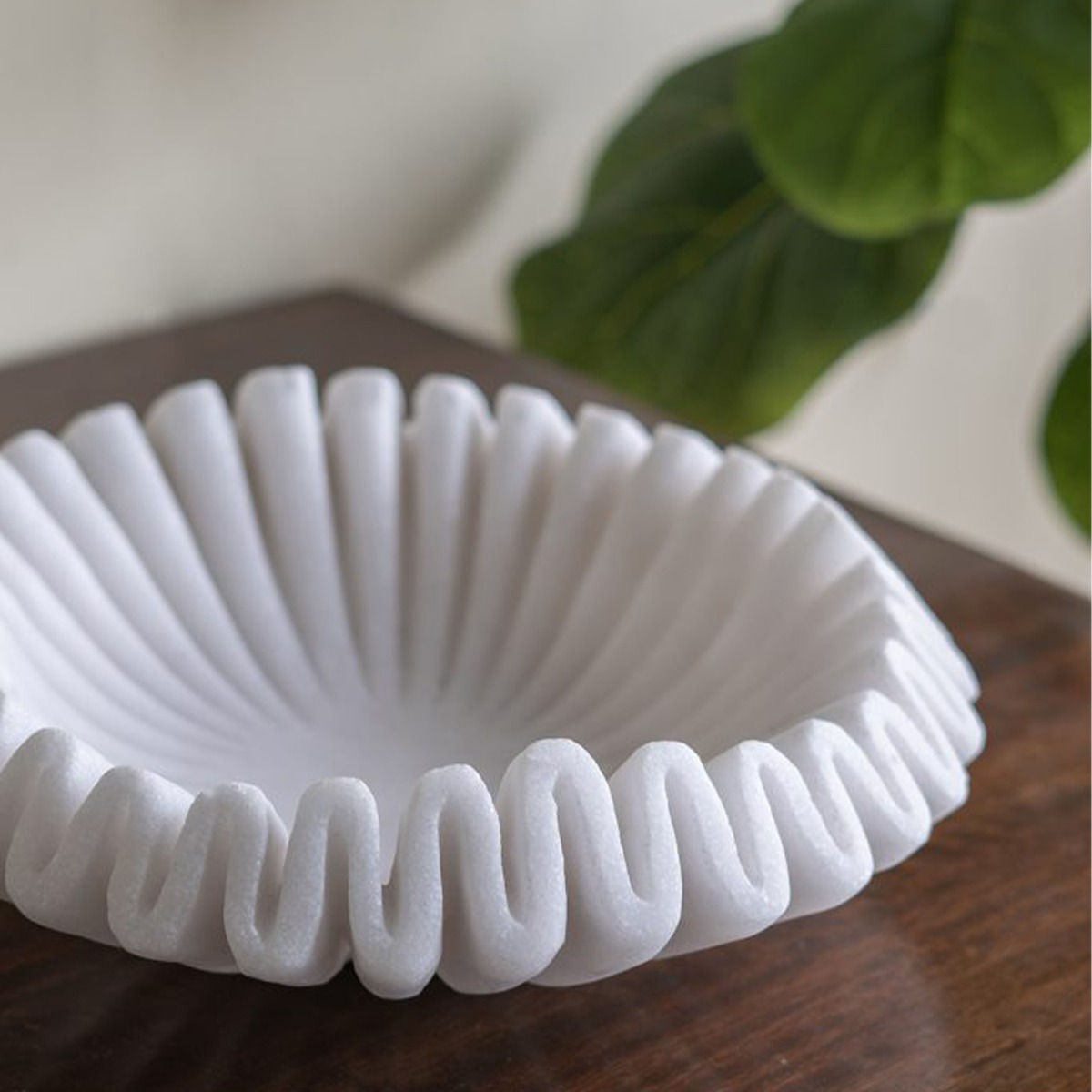 Artekko Coral Λευκό Διακοσμητικό Μπολ Ρητίνης (24.3x24.3x6.8)cm