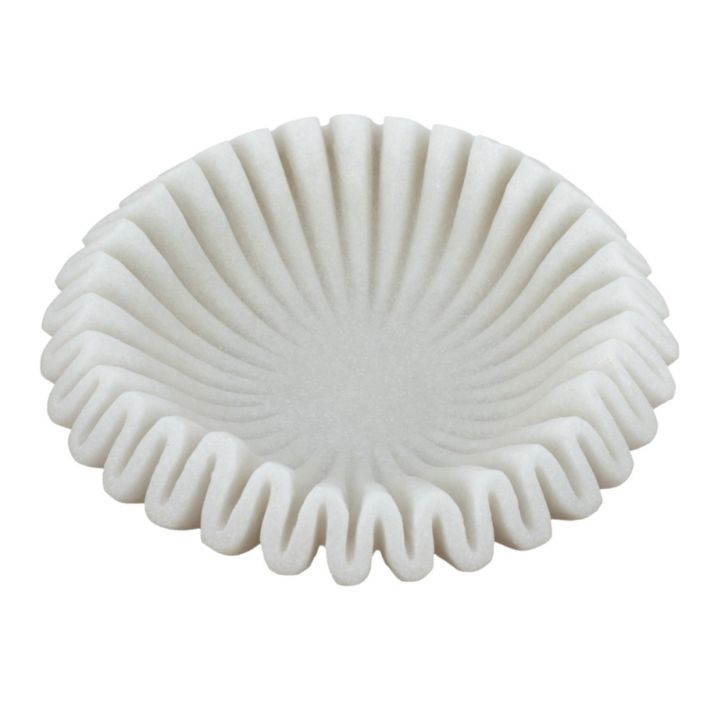 Artekko Coral Λευκό Διακοσμητικό Μπολ Ρητίνης (34x34x9.5)cm