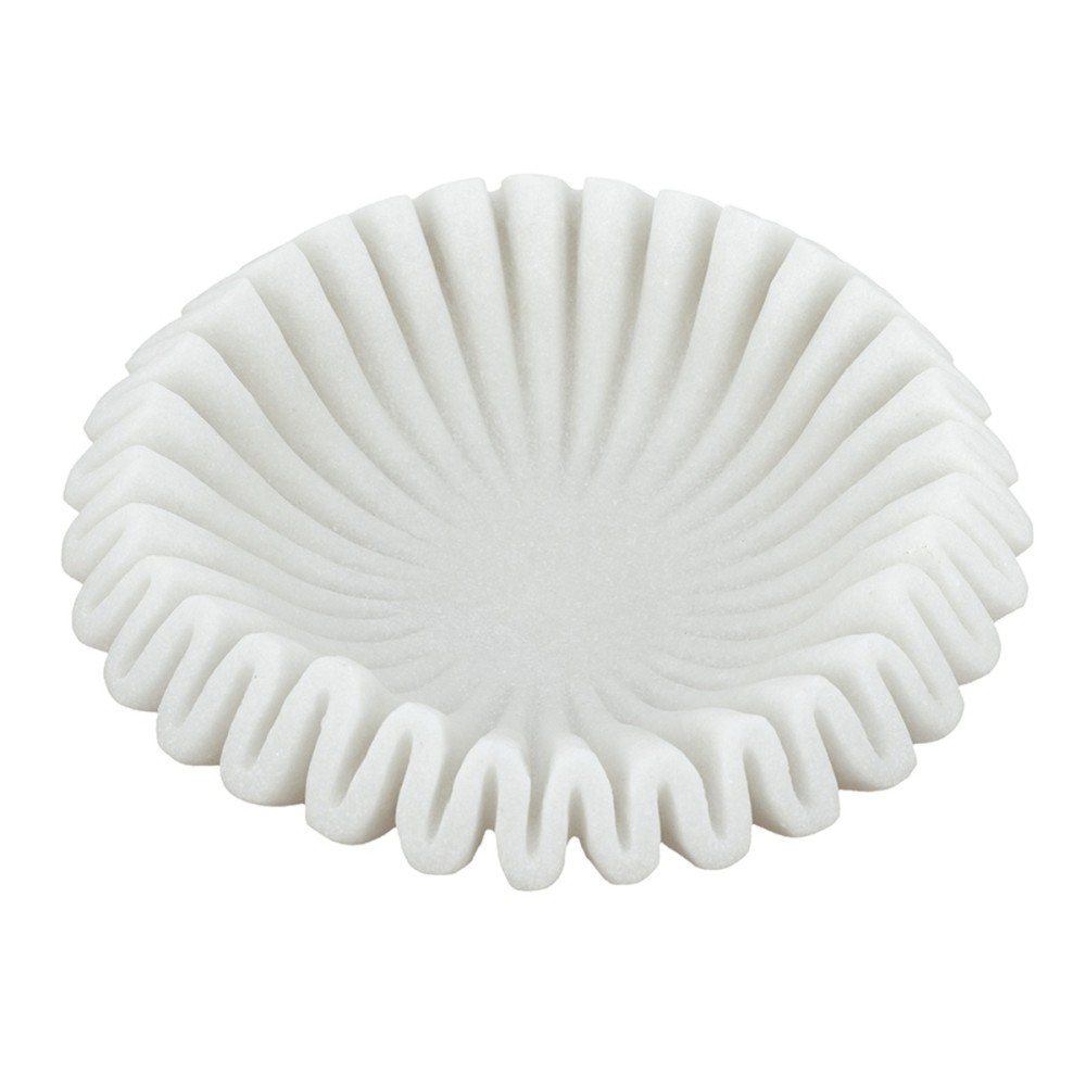 Artekko Coral Λευκό Διακοσμητικό Μπολ Ρητίνης (34x34x9.5)cm