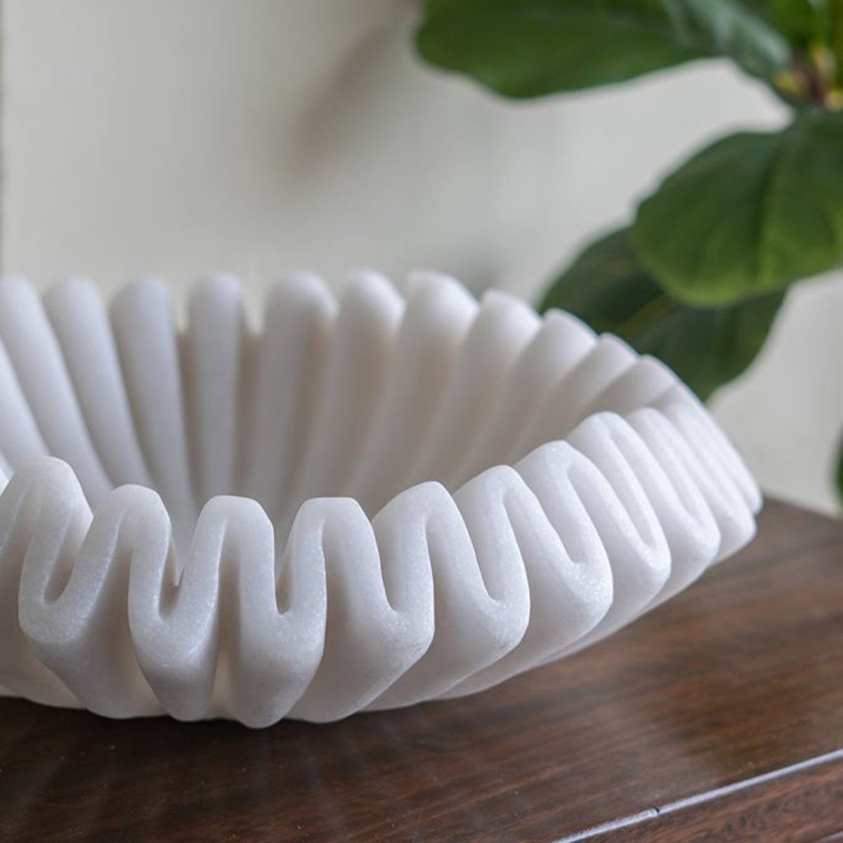 Artekko Coral Λευκό Διακοσμητικό Μπολ Ρητίνης (34x34x9.5)cm