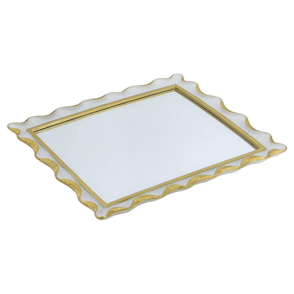 Artekko Frame Λευκός Καθρέπτης Ρητίνης με Χρυσές Λεπτομέρειες (36.2x2.2x40.5)cm