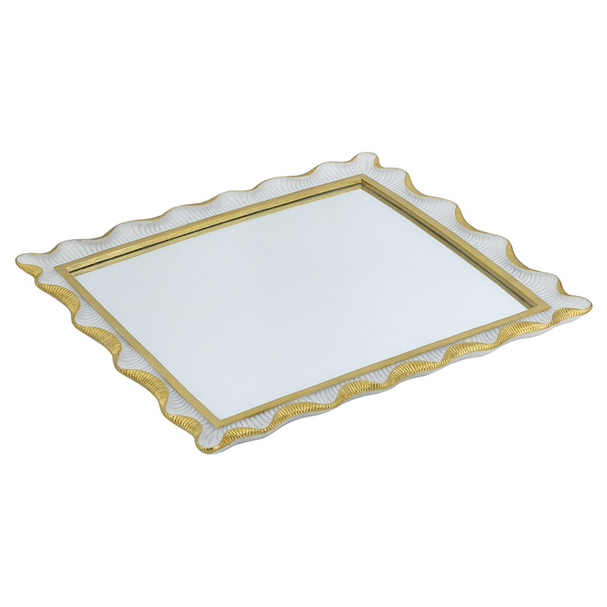 Artekko Frame Λευκός Καθρέπτης Ρητίνης με Χρυσές Λεπτομέρειες (36.2x2.2x40.5)cm