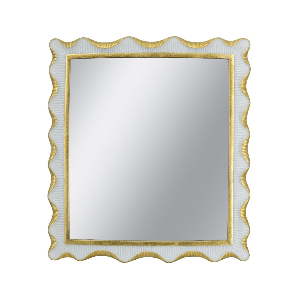 Artekko Frame Λευκός Καθρέπτης Ρητίνης με Χρυσές Λεπτομέρειες (36.2x2.2x40.5)cm