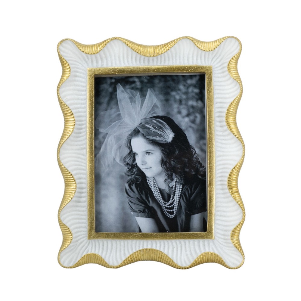 Artekko Frame Λευκή Κορνίζα Ρητίνης για Φωτογραφία 4Χ6" με Χρυσές Λεπτομέρειες (17.1x2.2x21.7)cm