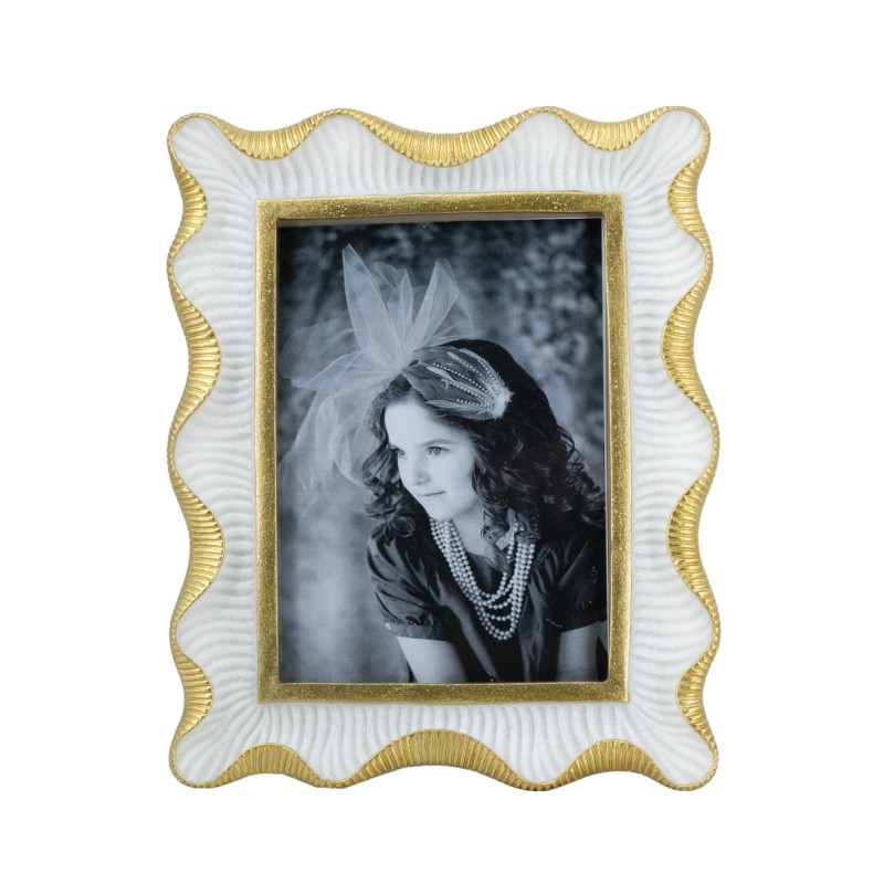 Artekko Frame Λευκή Κορνίζα Ρητίνης για Φωτογραφία 4Χ6" με Χρυσές Λεπτομέρειες (17.1x2.2x21.7)cm