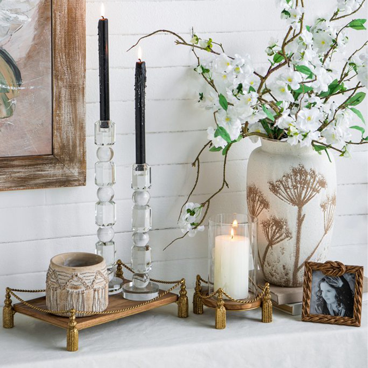 Artekko Glassy Διάφανο Γυάλινο Κηροπήγιο (8x8x29.5)cm