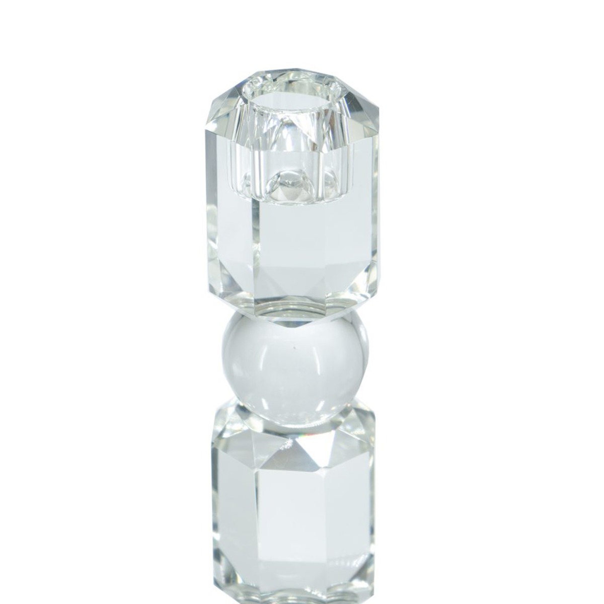 Artekko Glassy Διάφανο Γυάλινο Κηροπήγιο (8x8x38)cm