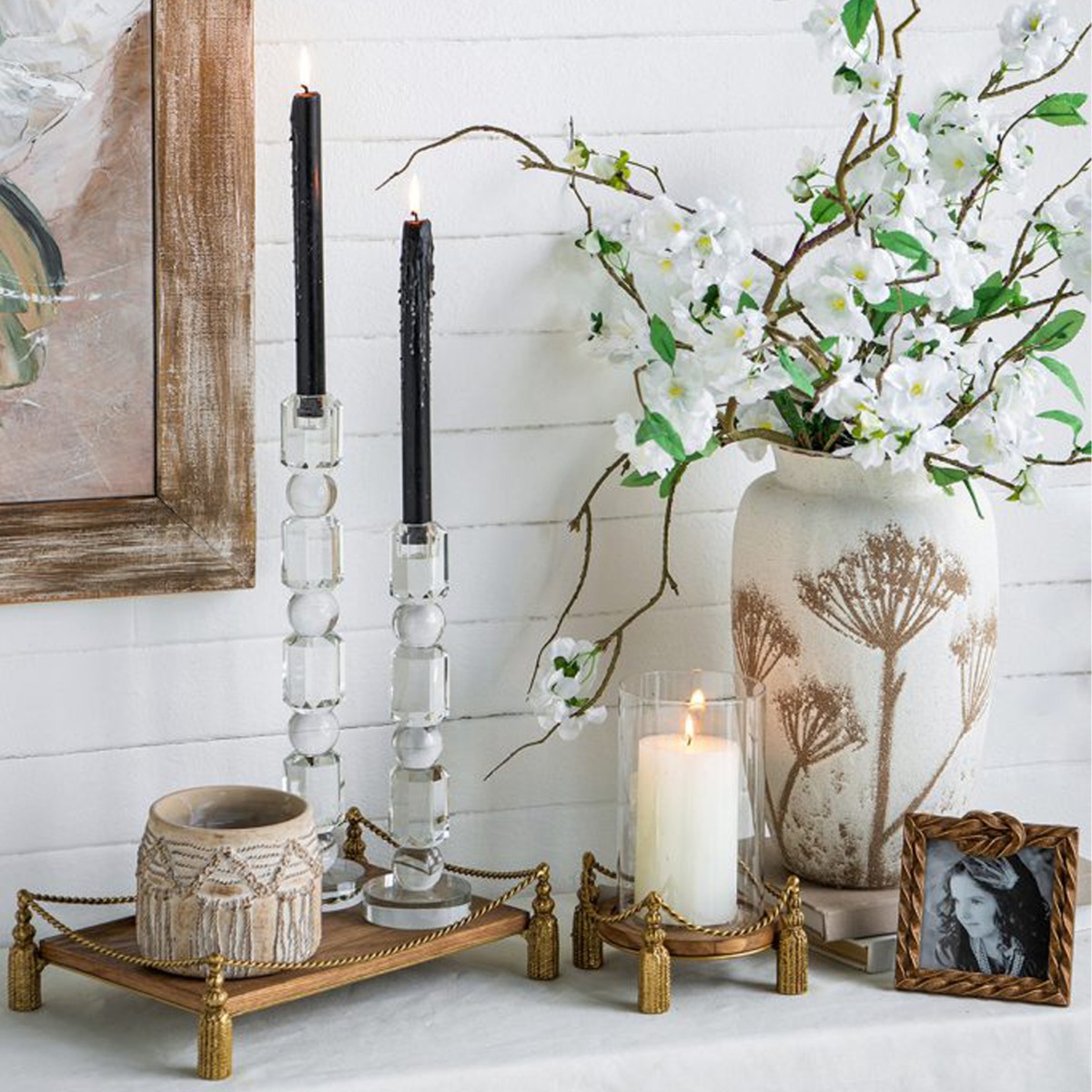 Artekko Glassy Διάφανο Γυάλινο Κηροπήγιο (8x8x38)cm