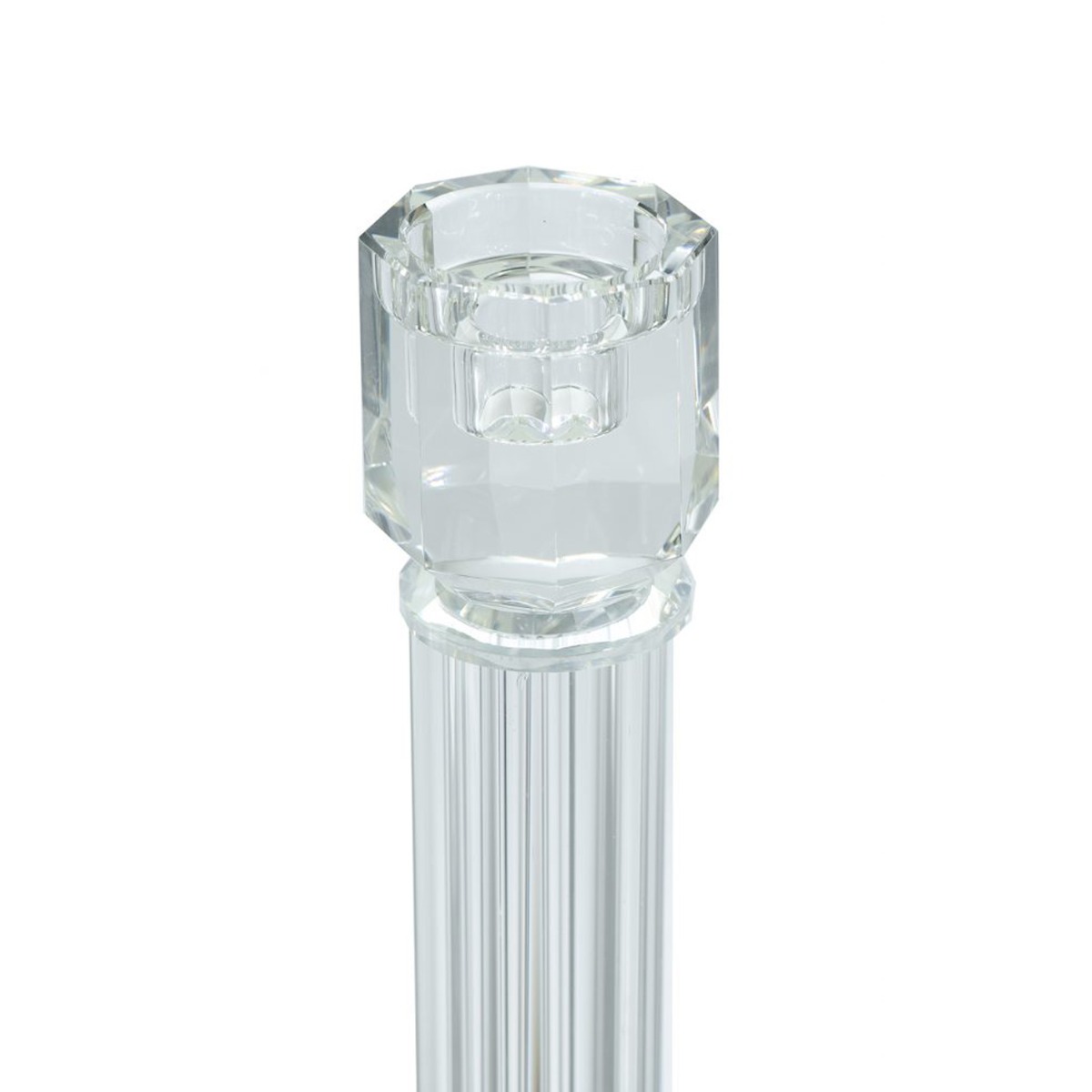 Artekko Glassy Διάφανο Γυάλινο Κηροπήγιο (9x9x46)cm