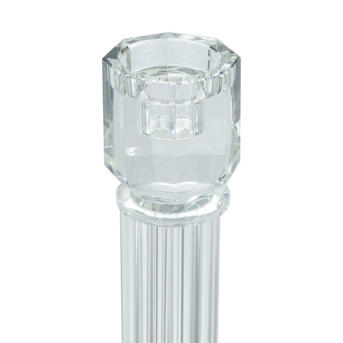Artekko Glassy Διάφανο Γυάλινο Κηροπήγιο (9x9x38)cm