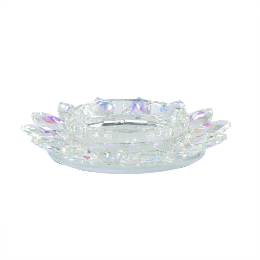 Artekko Lotus Διάφανο Γυάλινο Κηροπήγιο (15x15x2.5)cm