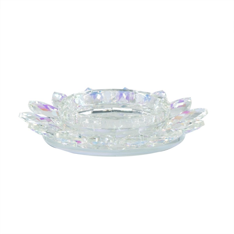 Artekko Lotus Διάφανο Γυάλινο Κηροπήγιο (15x15x2.5)cm