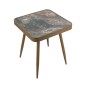 Artekko Zenn Καφέ Μεταλλικό Βοηθητικό Τραπέζι με Γυάλινη Επιφάνεια σε Εφέ Μαρμάρου (44x44x46)cm Artekko Zenn Καφέ Μεταλλικό Βοηθητικό Τραπέζι με Γυάλινη Επιφάνεια σε Εφέ Μαρμάρου (44x44x46)cm