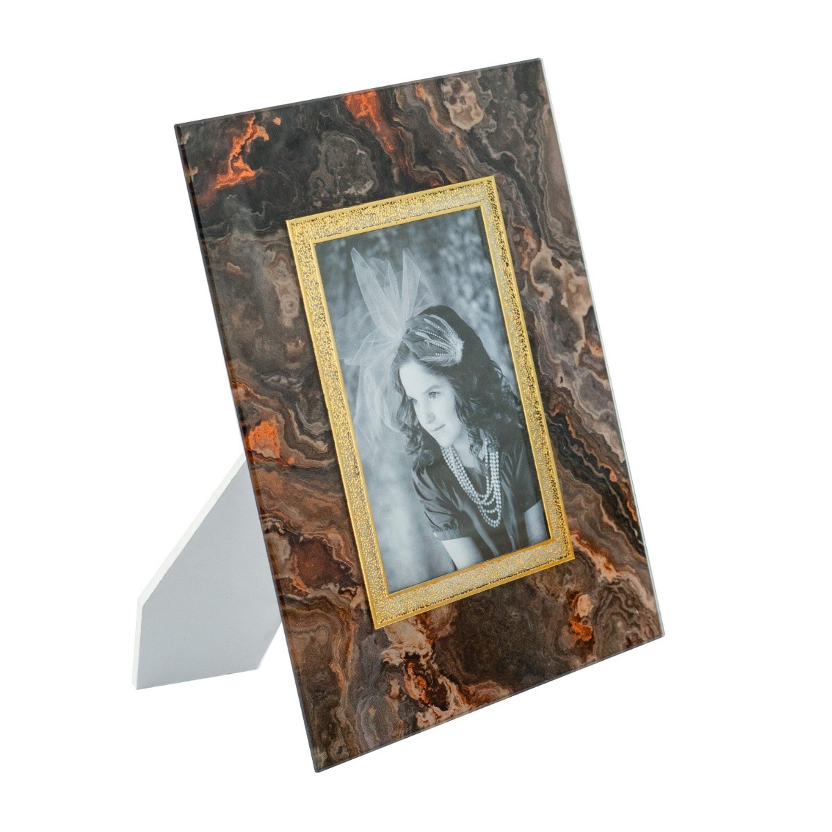 Artekko Zenn Καφέ Γυάλινη Κορνίζα για Φωτογραφία 4Χ6" (18.5x22.5x1.5)cm