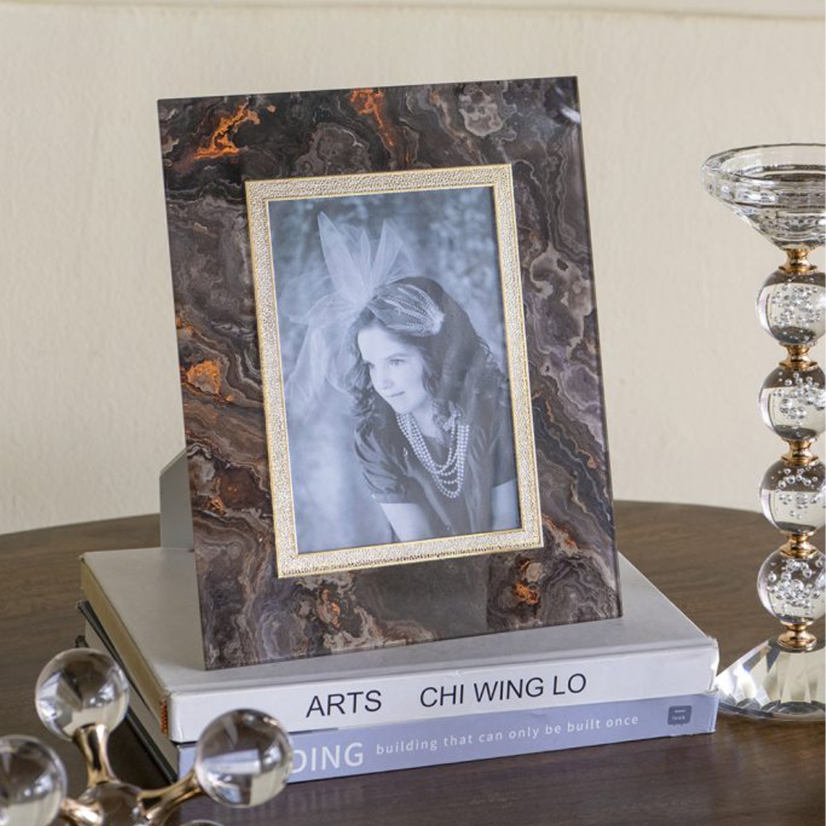 Artekko Zenn Καφέ Γυάλινη Κορνίζα για Φωτογραφία 4Χ6" (18.5x22.5x1.5)cm