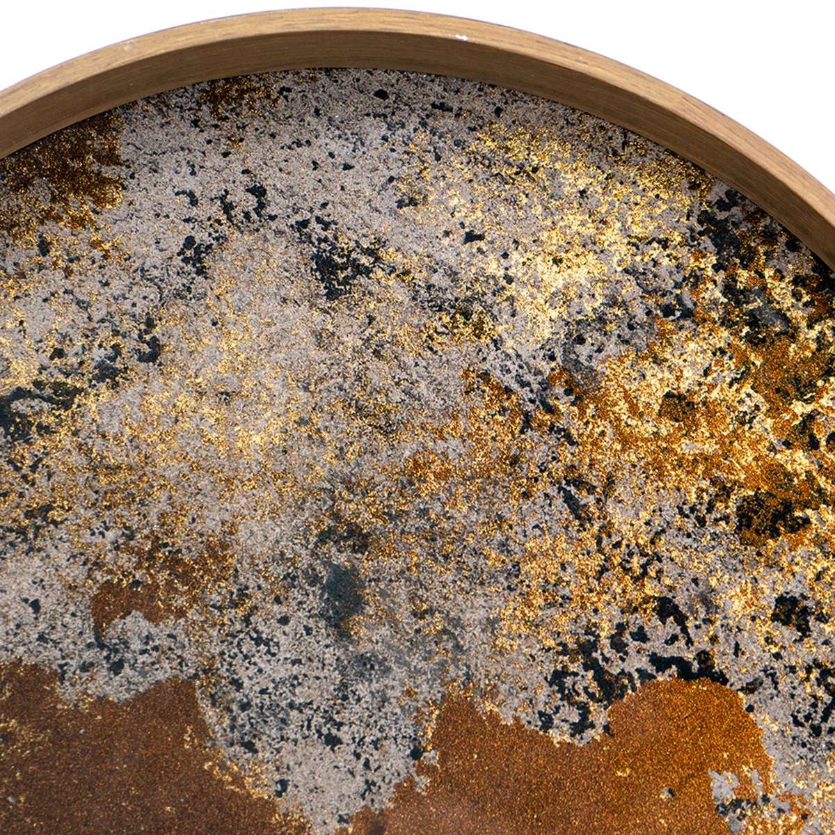 Artekko Zenn Καφέ Διακοσμητικοί Δίσκοι με Γυάλινη Επιφάνεια σε Εφέ Μαρμάρου (39.4x39.4x3.8)cm 2pcs