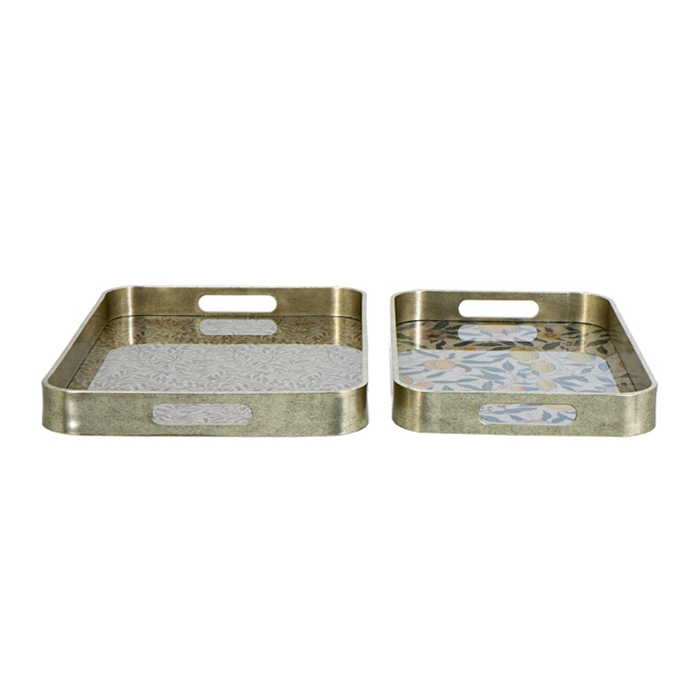 Artekko Zenn Πολύχρωμοι Διακοσμητικοί Δίσκοι με Γυάλινη Επιφάνεια (32.5x50.7x4.5)cm 2pcs