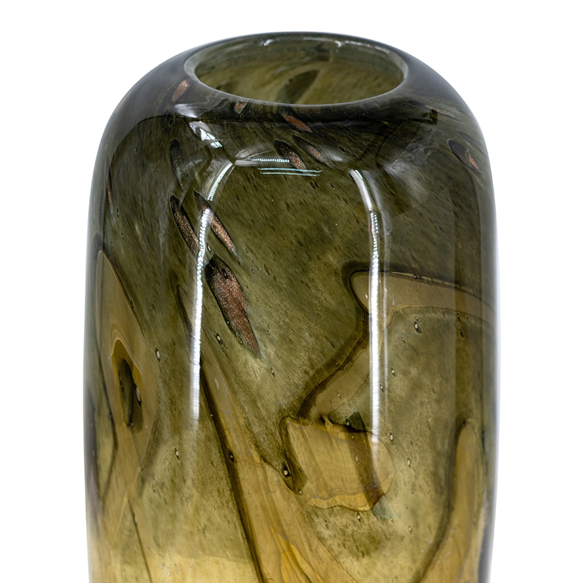 Artekko Sunset Γυάλινο Διακοσμητικό Βάζο σε Πορτοκαλί και Μαύρη Απόχρωση (14x14x34)cm