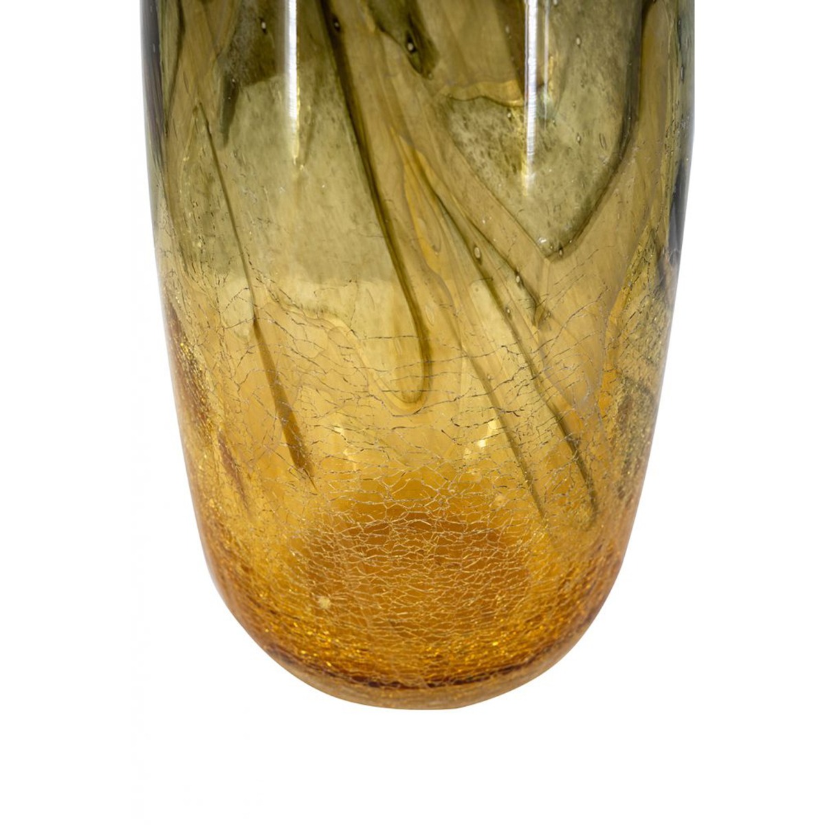 Artekko Sunset Γυάλινο Διακοσμητικό Βάζο σε Πορτοκαλί και Μαύρη Απόχρωση (14x14x34)cm