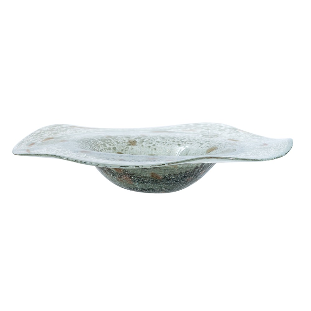 Artekko Twilight Γκρι Γυάλινη Διακοσμητική Πιατέλα (35x35x7.5)cm