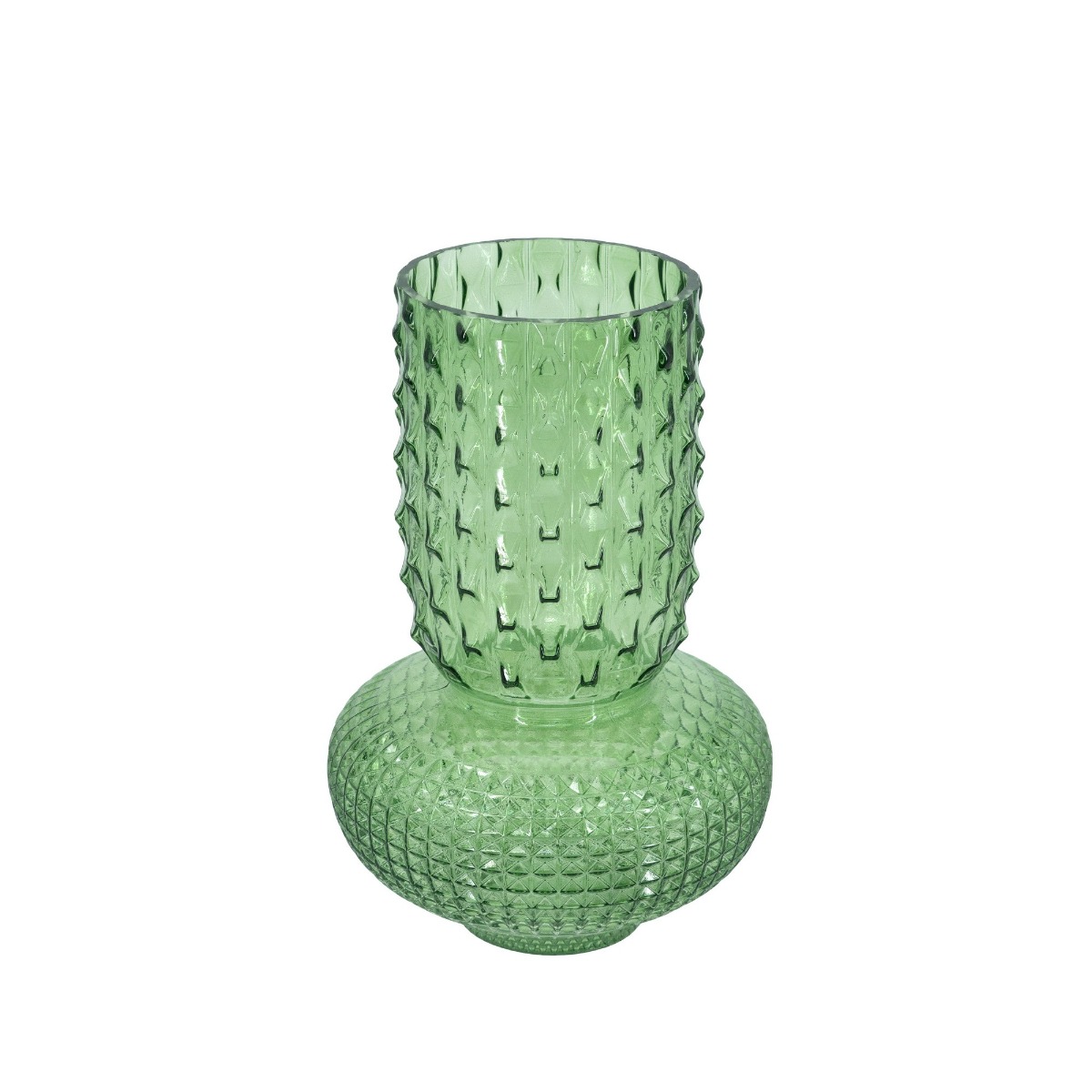 Artekko Glassy Πράσινο Γυάλινο Βάζο (21.5x21.5x32.6)cm