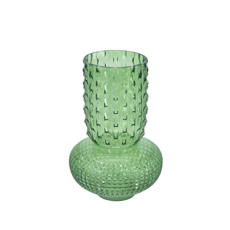 Artekko Glassy Πράσινο Γυάλινο Βάζο (21.5x21.5x32.6)cm
