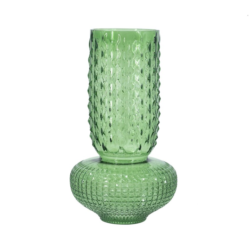 Artekko Glassy Πράσινο Γυάλινο Βάζο (21.3x21.3x38.3)cm