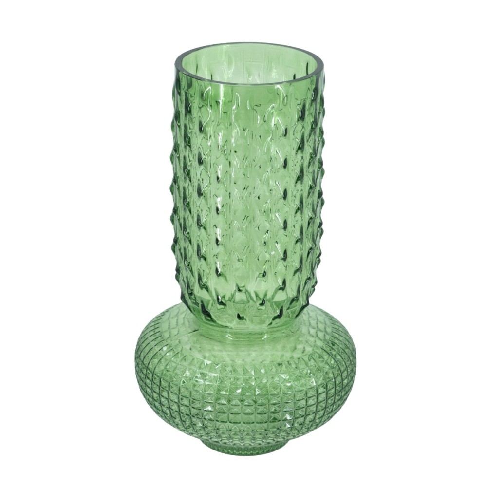 Artekko Glassy Πράσινο Γυάλινο Βάζο (21.3x21.3x38.3)cm