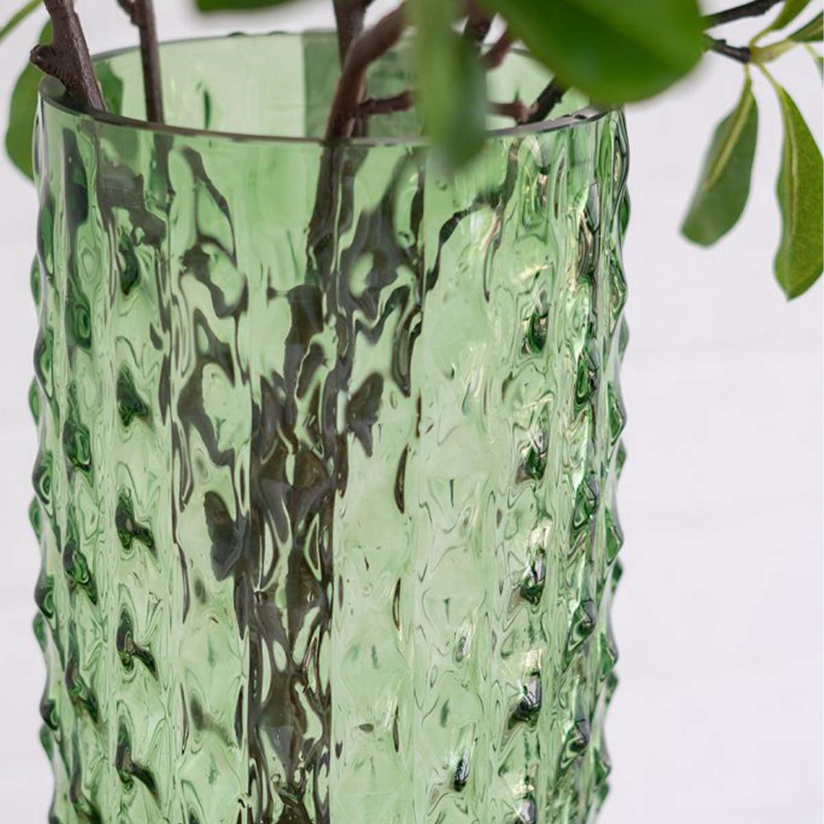 Artekko Glassy Πράσινο Γυάλινο Βάζο (21.3x21.3x38.3)cm