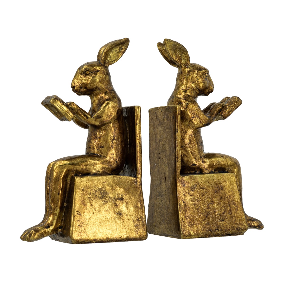 Artekko Bookends Χρυσοί Βιλιοστάτες Ρητίνης με Λαγουδάκια (10x7x17.5)cm 2pcs Artekko Bookends Χρυσοί Βιλιοστάτες Ρητίνης με Λαγουδάκια (10x7x17.5)cm 2pcs