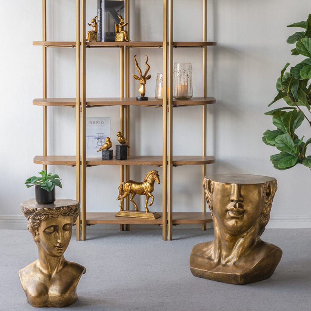 Artekko Bookends Χρυσοί Βιλιοστάτες Ρητίνης με Λαγουδάκια (10x7x17.5)cm 2pcs Artekko Bookends Χρυσοί Βιλιοστάτες Ρητίνης με Λαγουδάκια (10x7x17.5)cm 2pcs