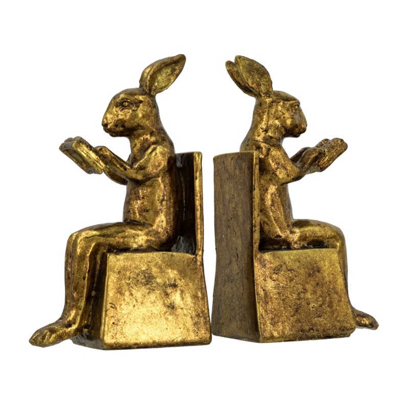 Artekko Bookends Χρυσοί Βιλιοστάτες Ρητίνης με Λαγουδάκια (10x7x17.5)cm 2pcs Artekko Bookends Χρυσοί Βιλιοστάτες Ρητίνης με Λαγουδάκια (10x7x17.5)cm 2pcs