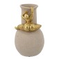 Artekko Figurine Μπεζ Βάζο Ρητίνης με Γυναικεία Φιγούρα (17.5x17.5x29)cm