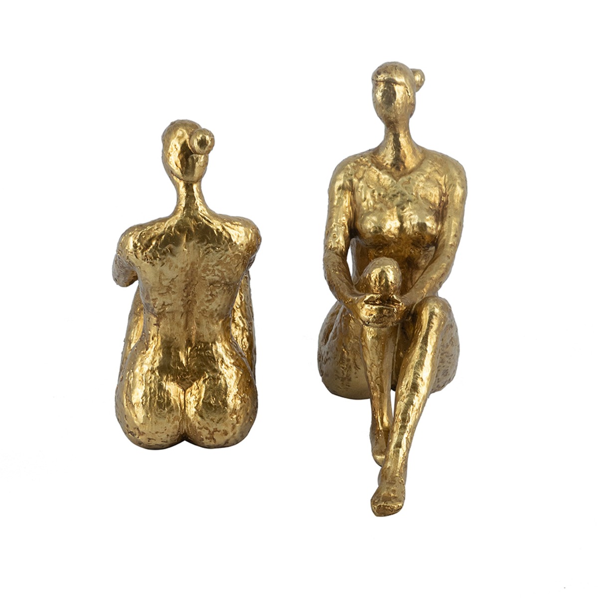 Artekko Bookends Figurine Χρυσοί Βιβλιοστάτες  Ρητίνης με Γυναικεία Φιγούρα (19.3x9x19.7)cm 2pcs