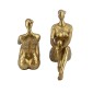 Artekko Bookends Figurine Χρυσοί Βιβλιοστάτες  Ρητίνης με Γυναικεία Φιγούρα (19.3x9x19.7)cm 2pcs