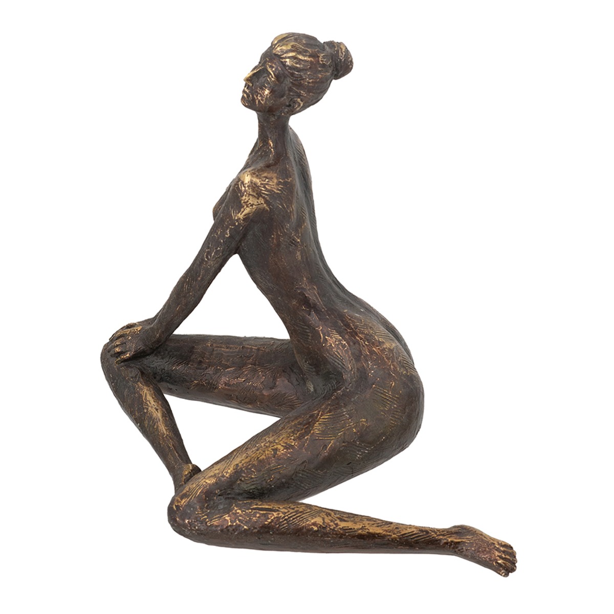 Artekko Figurine Μπρονζέ Διακοσμητικό Ρητίνης με Γυναικεία Φιγούρα (31x18.5x23.5)cm