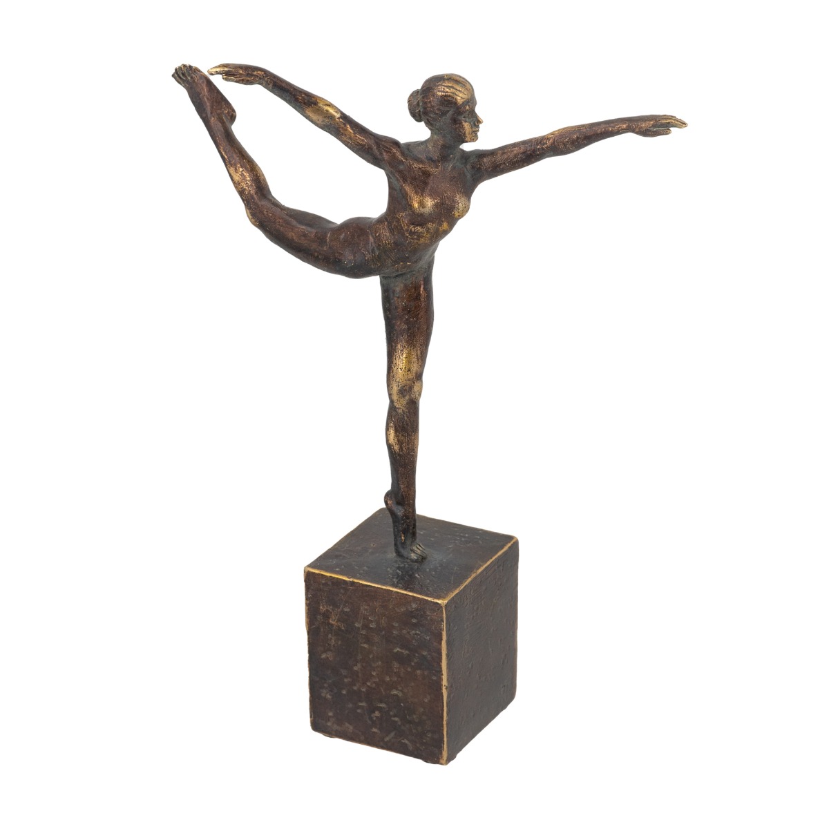 Artekko Figurine Μπρονζέ Διακοσμητικό Ρητίνης με Γυναικεία Φιγούρα (21x8x28)cm