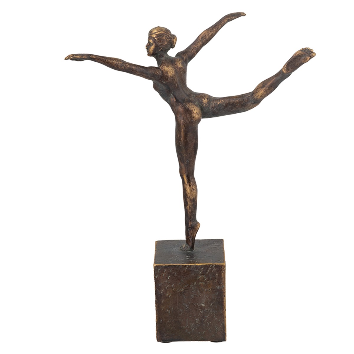 Artekko Figurine Μπρονζέ Διακοσμητικό Ρητίνης με Γυναικεία Φιγούρα (21x8x28)cm