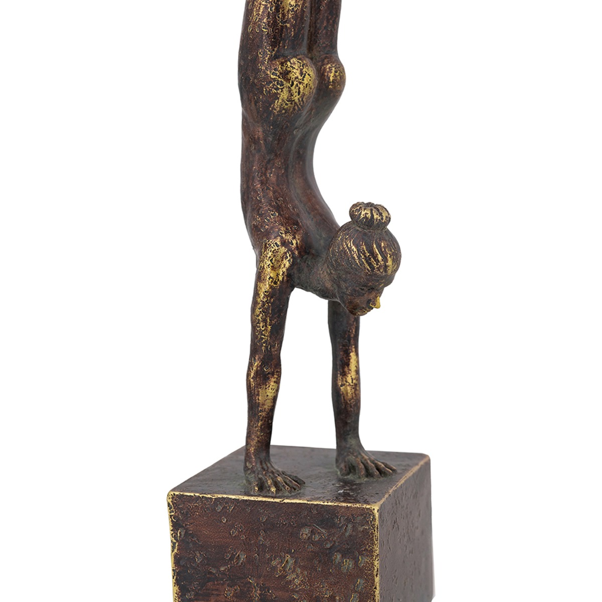 Artekko Figurine Μπρονζέ Διακοσμητικό Ρητίνης με Γυναικεία Φιγούρα (6.3x6.3x28)cm