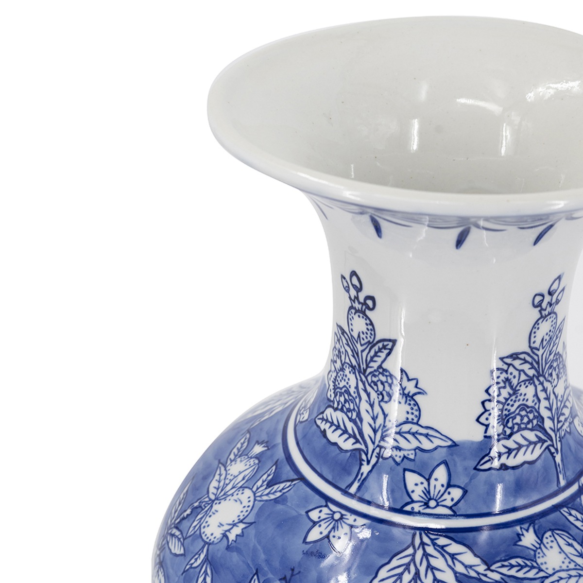 Artekko Melania Διακοσμητικό Βάζο Πορσελάνης σε Άσπρο με Μπλε (23x23x62)cm