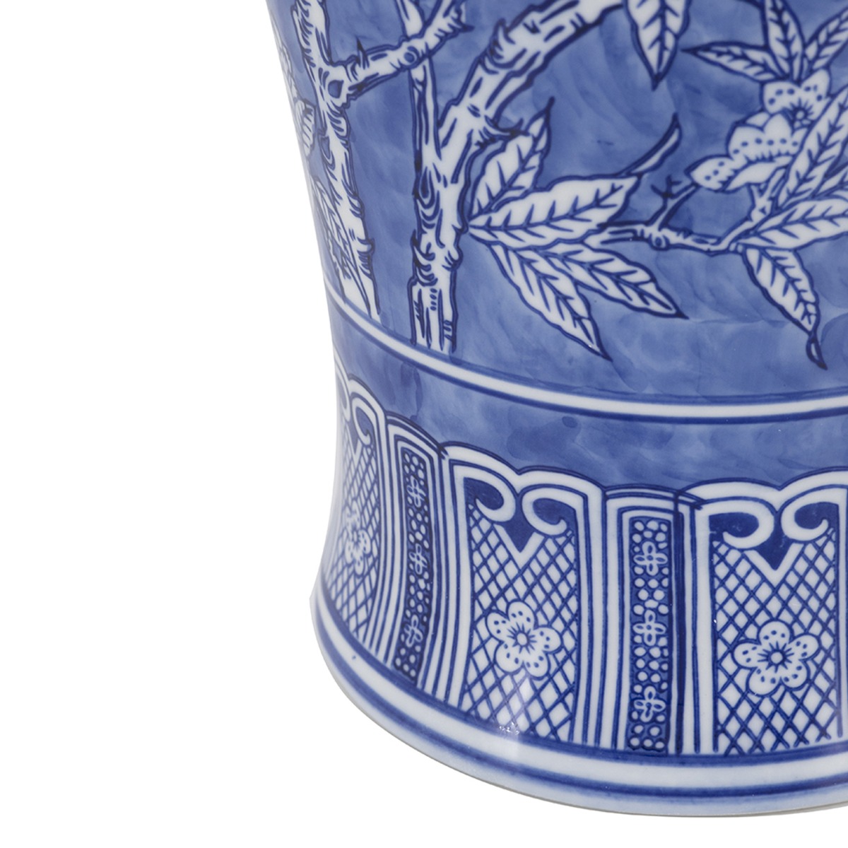 Artekko Melania Διακοσμητικό Βάζο Πορσελάνης σε Άσπρο με Μπλε (23x23x62)cm