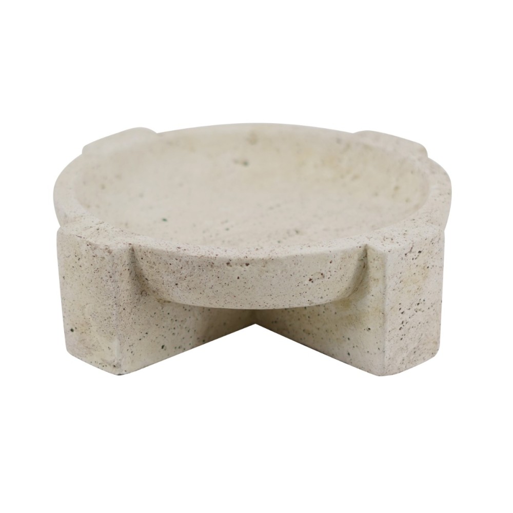Artekko Cement Μπεζ Διακοσμητικό Τσιμεντένιο Μπολ (25.5x25.5x7.7)cm