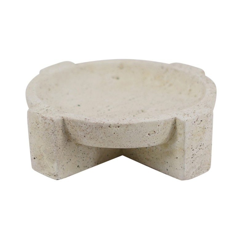 Artekko Cement Μπεζ Διακοσμητικό Τσιμεντένιο Μπολ (25.5x25.5x7.7)cm